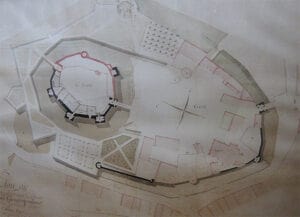 Epoisses castle - Medieval construction plan